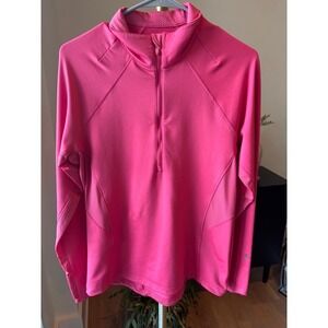 Under Armour Women's Hot Pink ColdGear Semi Fitted 1/4 Zip Long Sleeve‎ Top LG